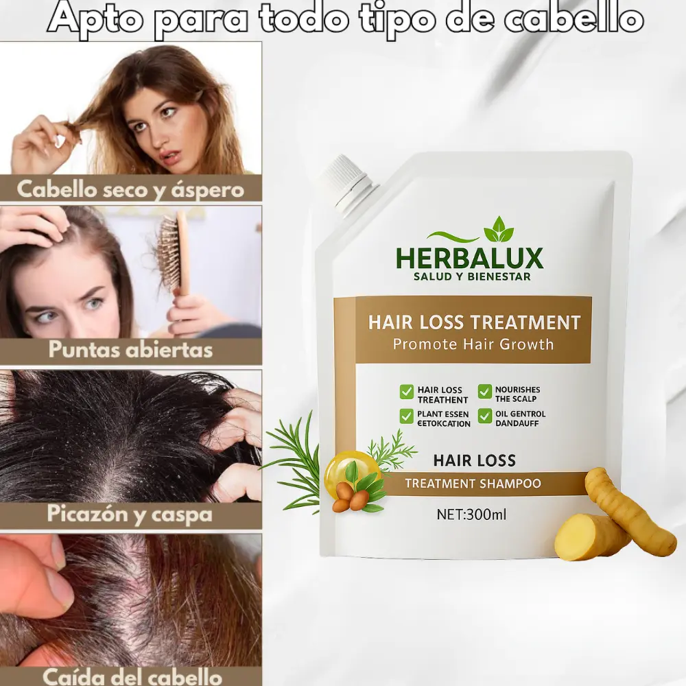 Anti-Hair Fall Shampoo - Anti-Caída y Reactivación Capilar HerbaLux