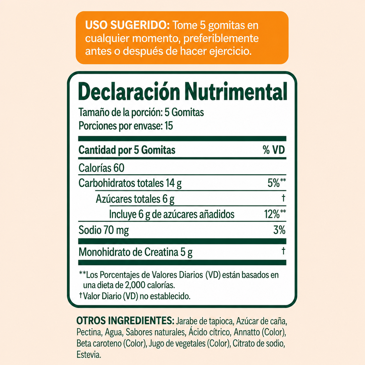 Creatina Gummies 5000mg — Fuerza, Recuperación y Definición Muscular | Herbalux®
