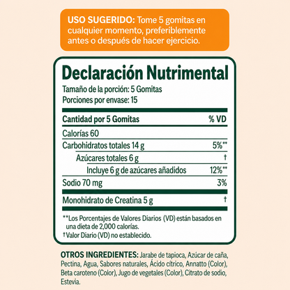 Creatina Gummies 5000mg — Fuerza, Recuperación y Definición Muscular | Herbalux®
