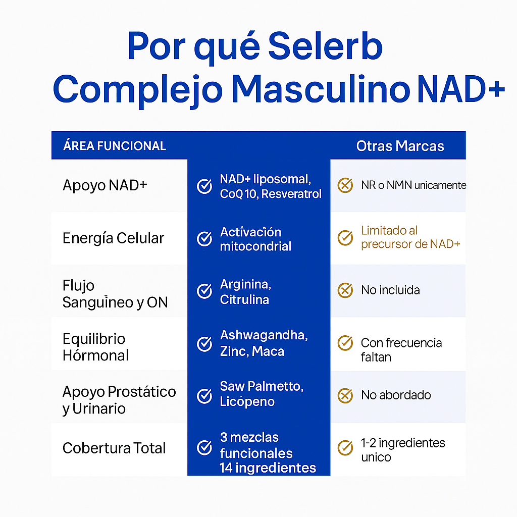 Selerb NAD+ para Hombres – Energía, Circulación y Anti-Edad