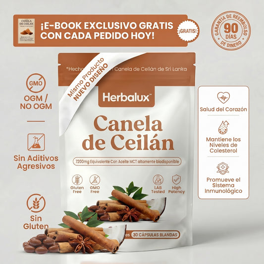Canela Ceilán equivalente a 7,200 mg con Aceite MCT